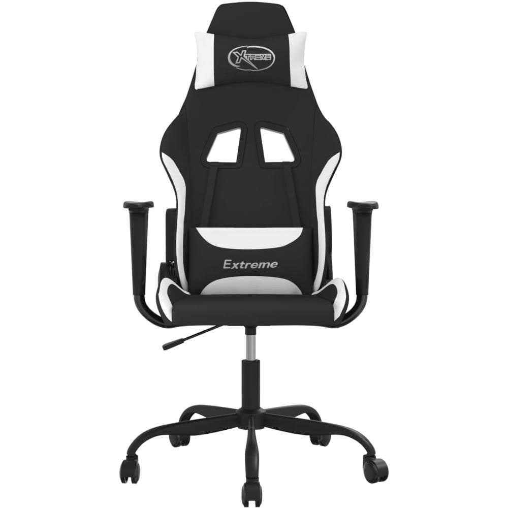 Sedia Da Gaming Nero E Bianco In Tessuto - Foto 3