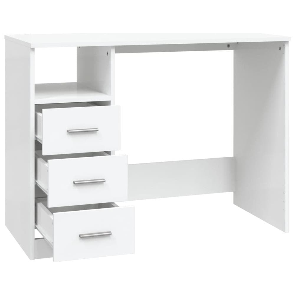 Scrivania Con Cassetti Bianca 102x50x76 Cm In Legno Multistrato - Foto 2