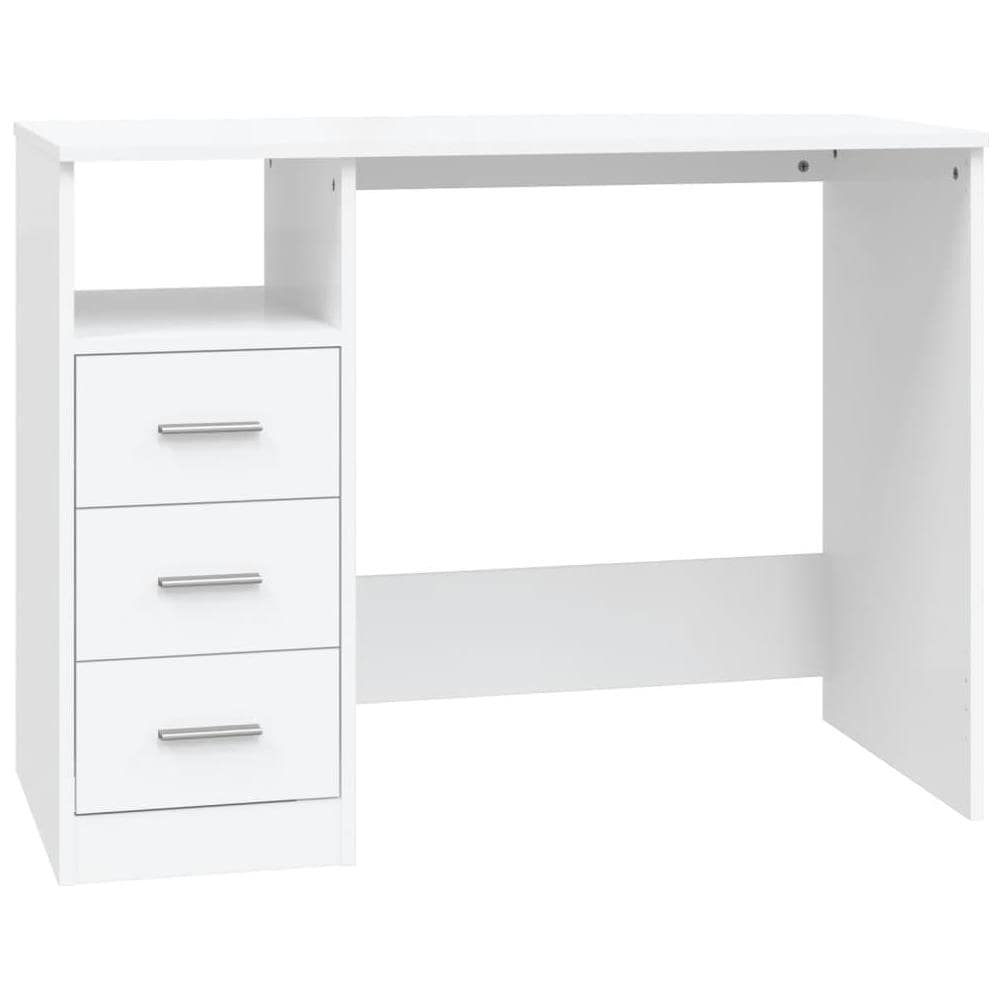 Scrivania Con Cassetti Bianca 102x50x76 Cm In Legno Multistrato - Foto 1