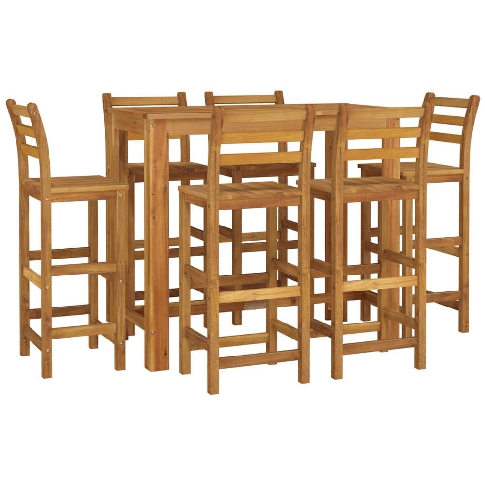 Set da Bar da Giardino 7 pz in Legno Massello di Acacia - Foto 3