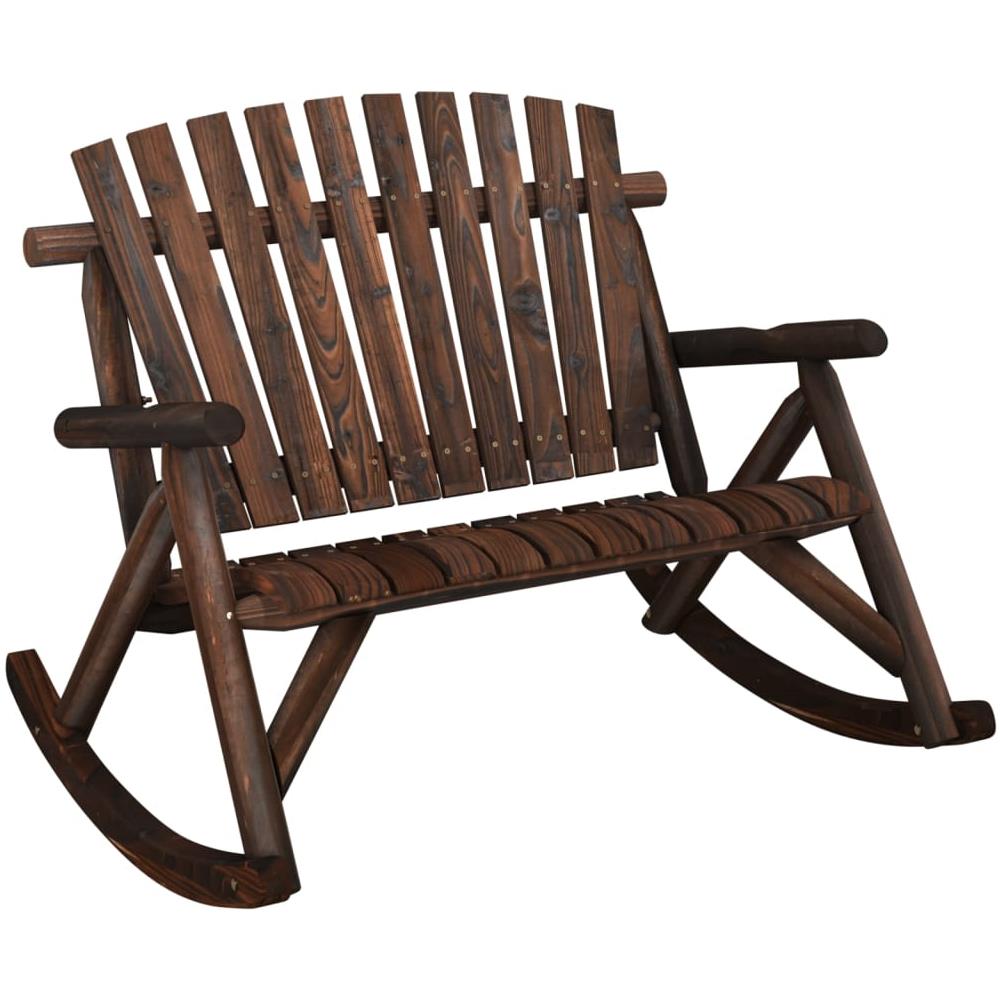 Panca Dondolo Giardino 2Posti 123x96x102cm Massello Abete Rosso - Foto 1