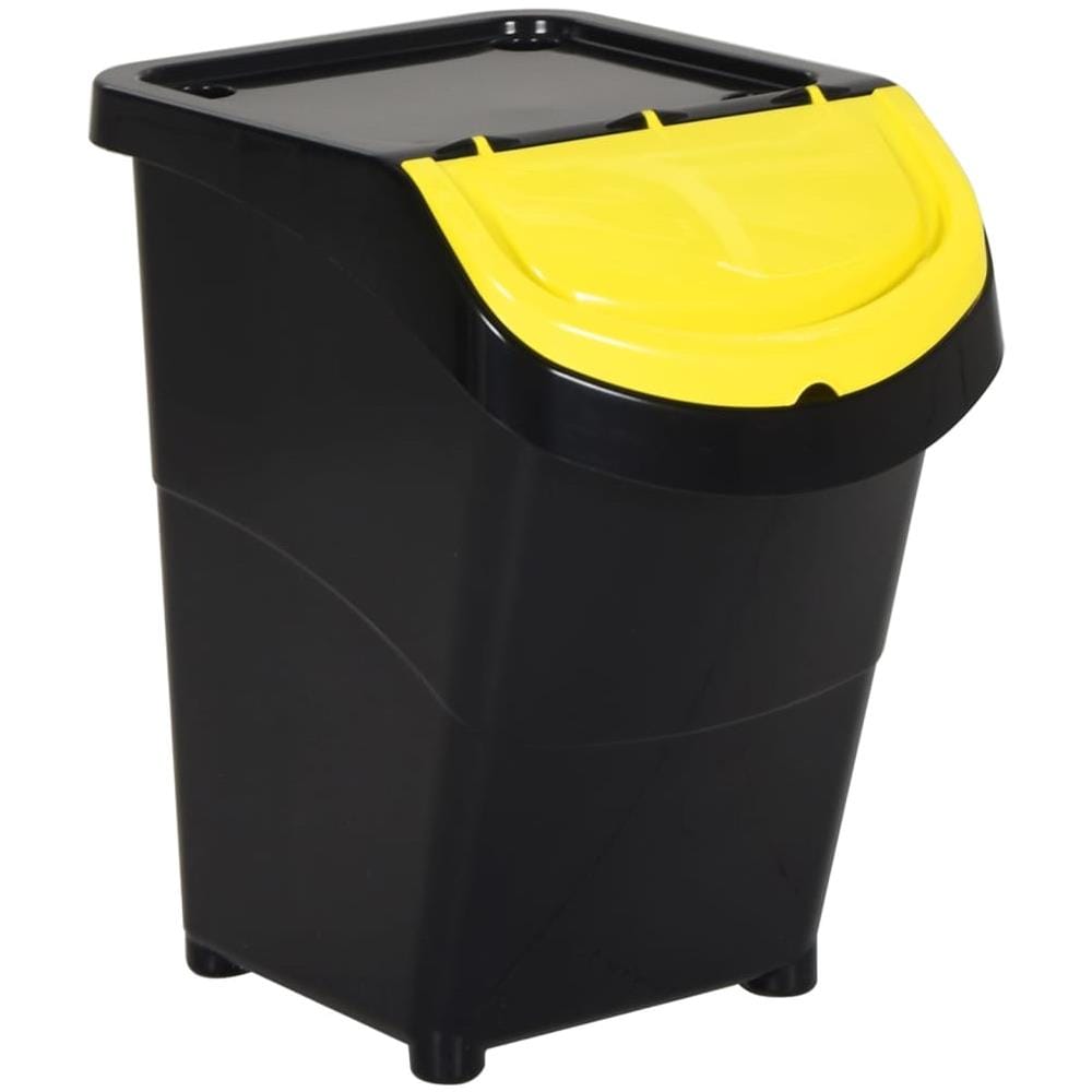 Cestini Per Rifiuti Impilabili Con Coperchi 3pz Neri Pp 120l - Foto 2