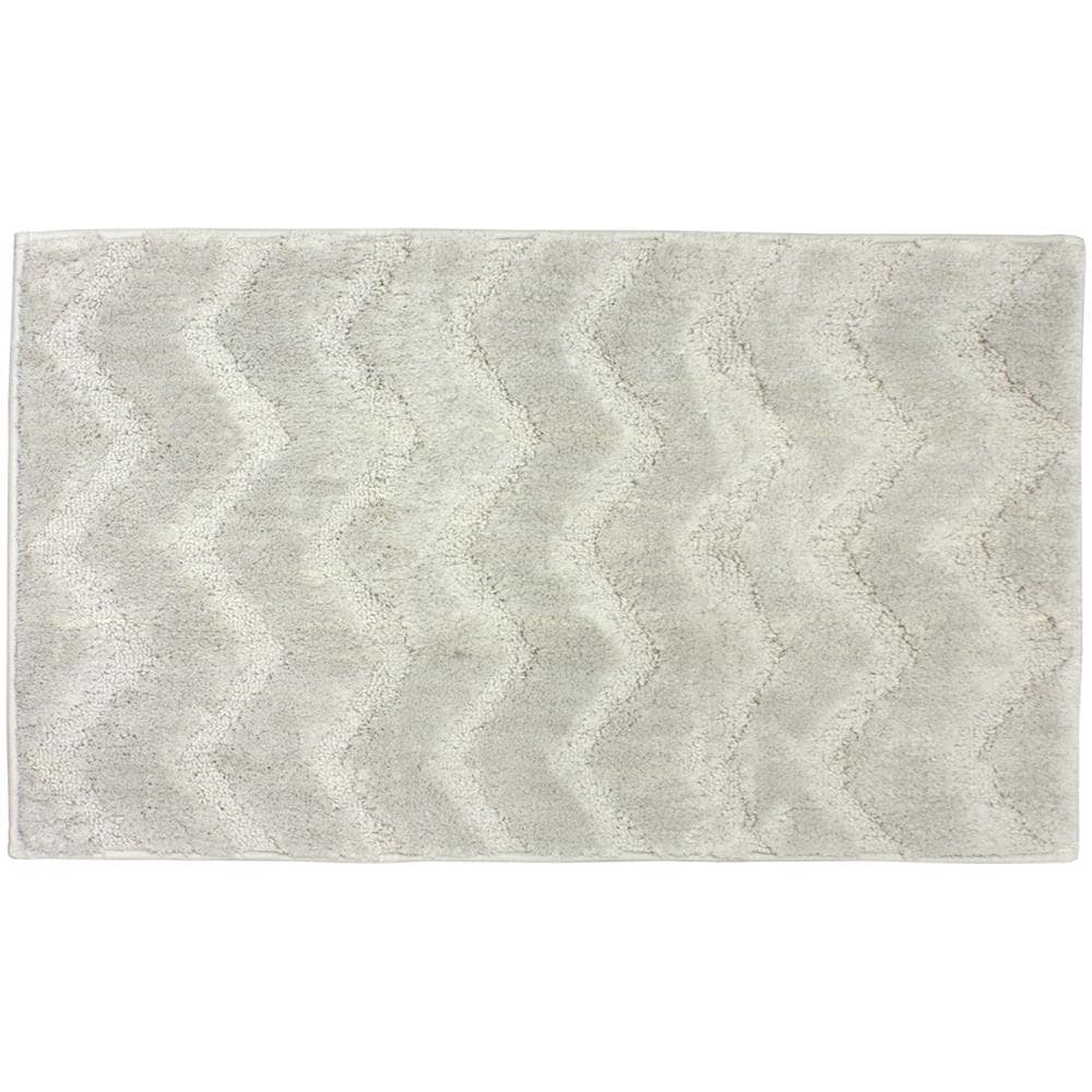 Tappeto Casa Bagno Morbido In Tinta Unita Zig Zag Modello Zigzagaria Vari Colori 60x120 Grigio - Foto 1