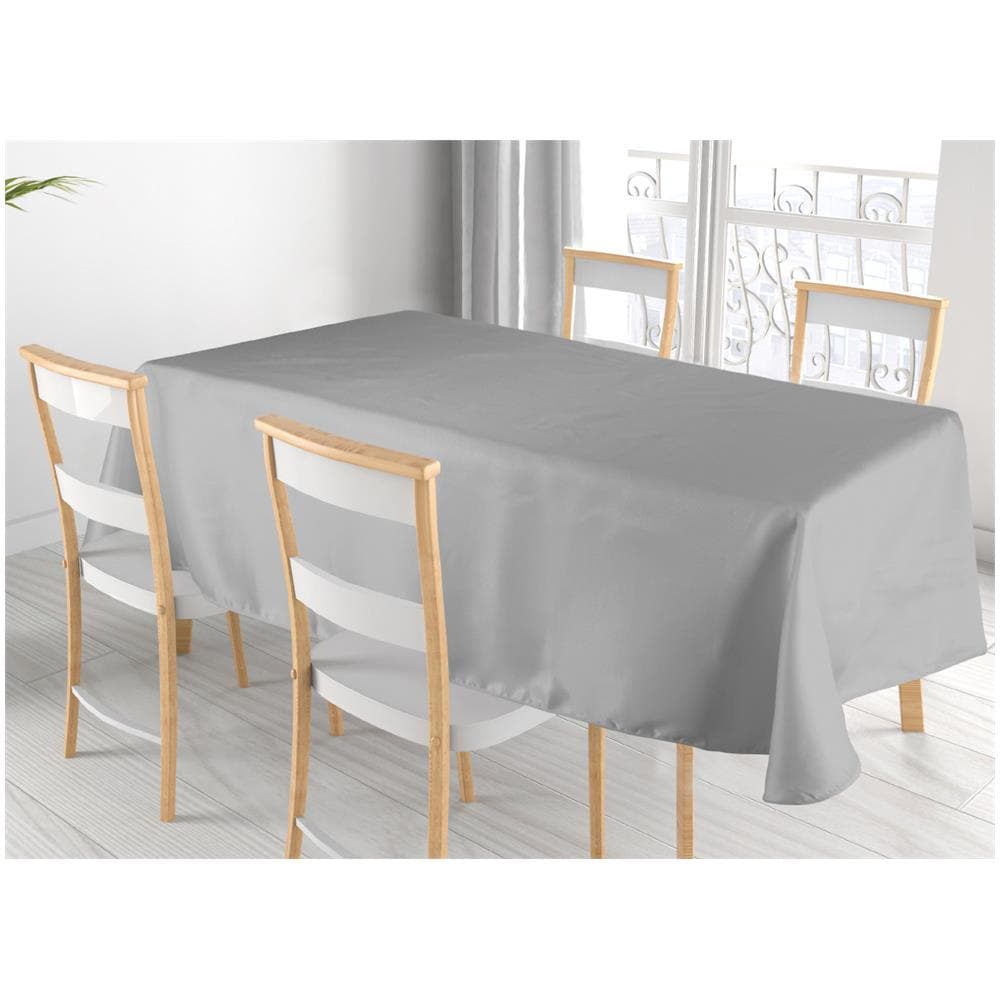 Tovaglia Cucina Soggiorno Antimacchia Idrorepellente In Lurex Tinta Unita Vari Colori 140x300cm Grigio-argento - Foto 1