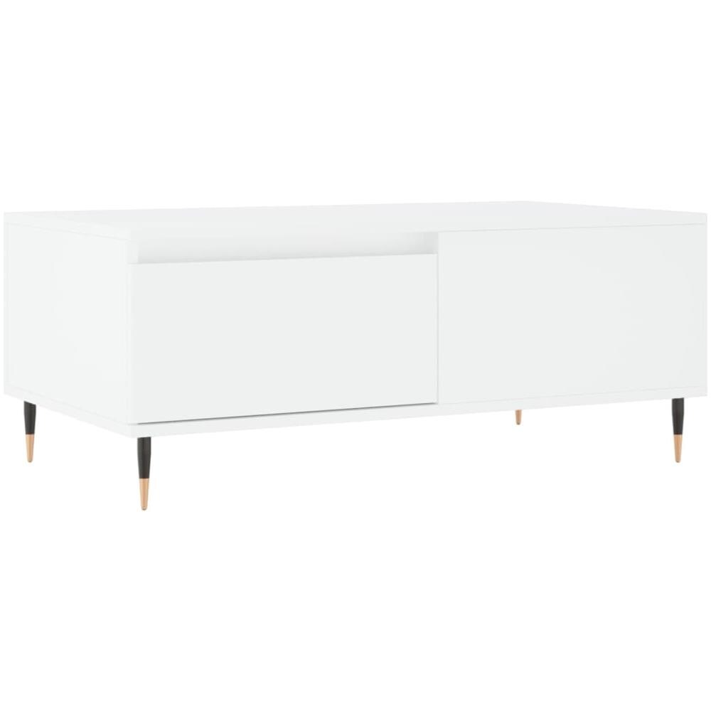 Tavolino Da Salotto Bianco 90x50x36,5 Cm In Legno Multistrato - Foto 2