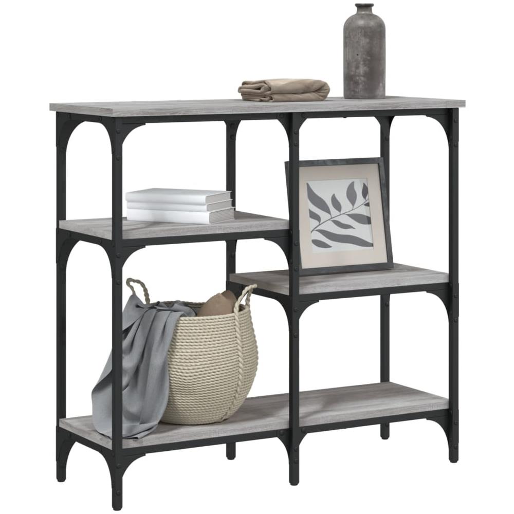 Tavolo Consolle Grigio Sonoma 80x29x75 Cm In Legno Multistrato - Foto 3