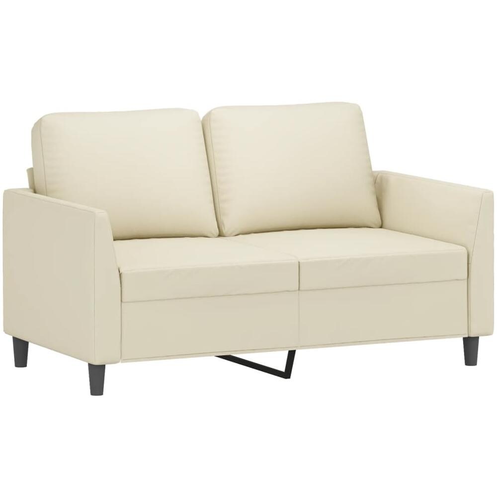 Set Di Divani 2 Pz Con Cuscini Crema In Similpelle - Foto 3