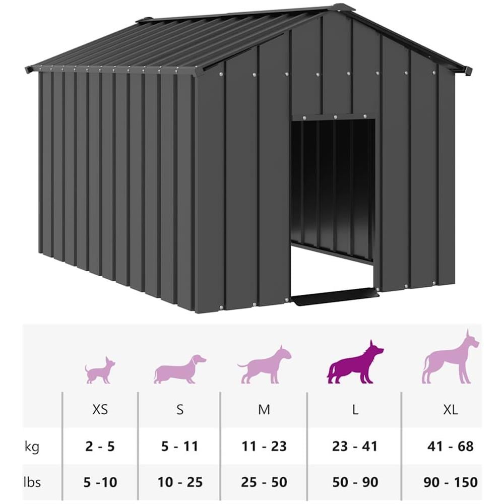 Casetta per Cani con Tetto 113x153x101 cm Acciaio Zincato - Foto 8