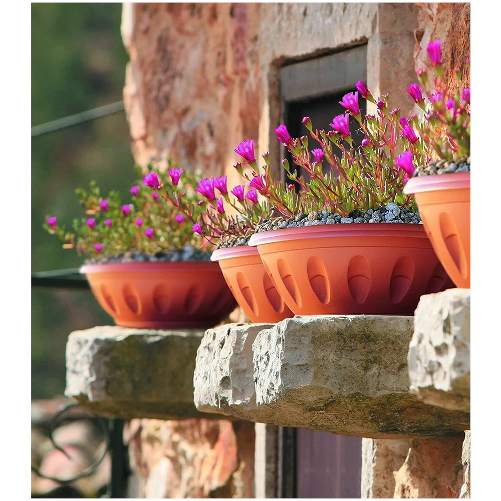 Ciotola Alba Diametro Cm. 50 Con Sottovaso Colore Terracotta - Foto 3