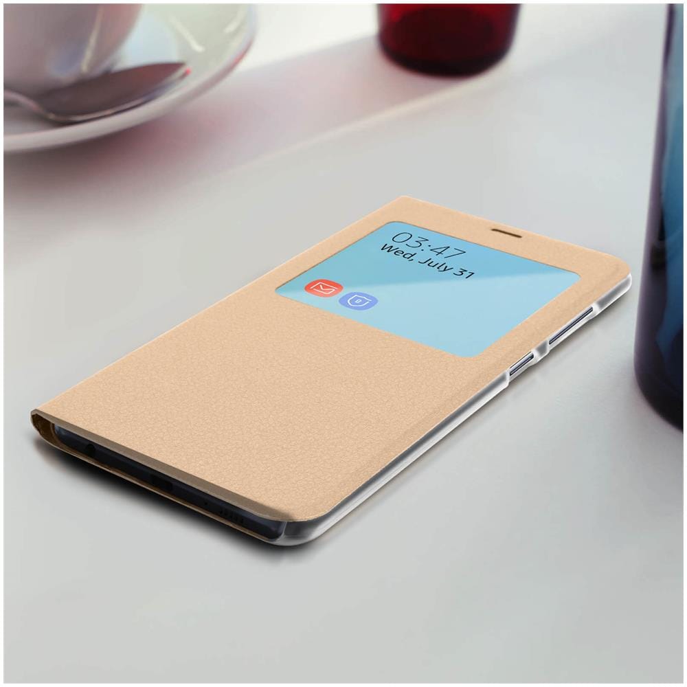 Custodia Samsung Galaxy A51 Sportellino Finestra Funzione Supporto Oro - Foto 2