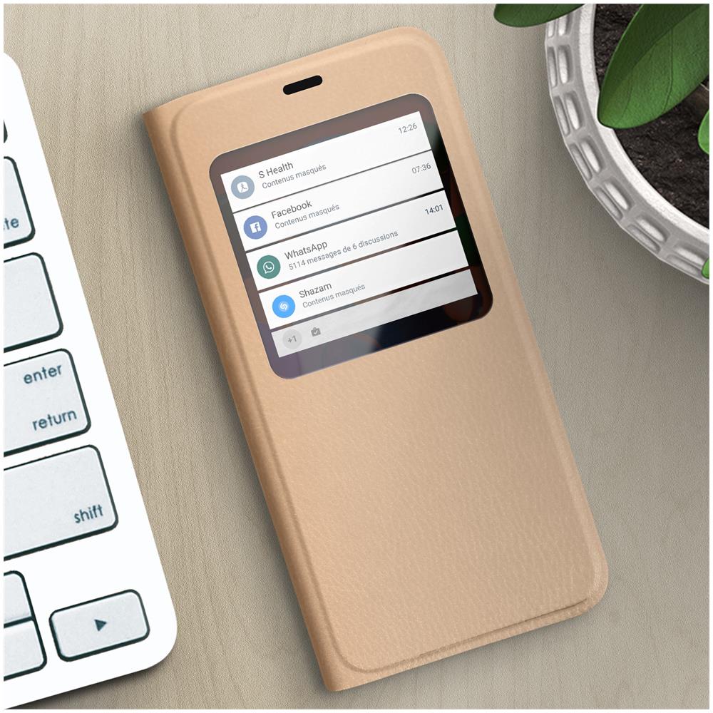 Custodia Samsung Galaxy A51 Sportellino Finestra Funzione Supporto Oro - Foto 6