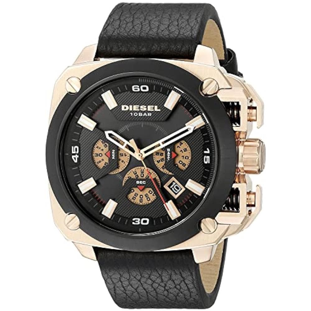 Dz7346 Bamf Cronografo Quadrante Nero Black Leather Orologio Da Uomo - Foto 1