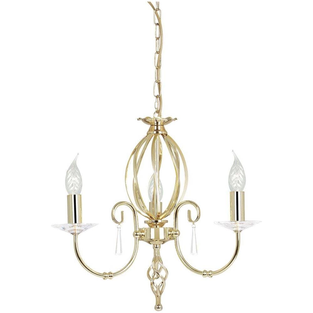 Lampadario 3 Luci Finitura Ottone Lucido, E14 - Foto 1