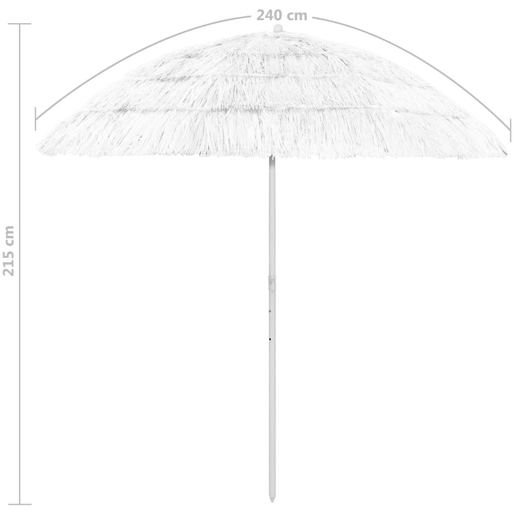 Ombrellone da Spiaggia Hawaii Bianco 240 cm - Foto 8
