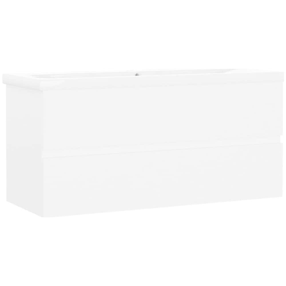 Mobile con Lavabo Integrato Bianco in Legno Multistrato - Foto 2