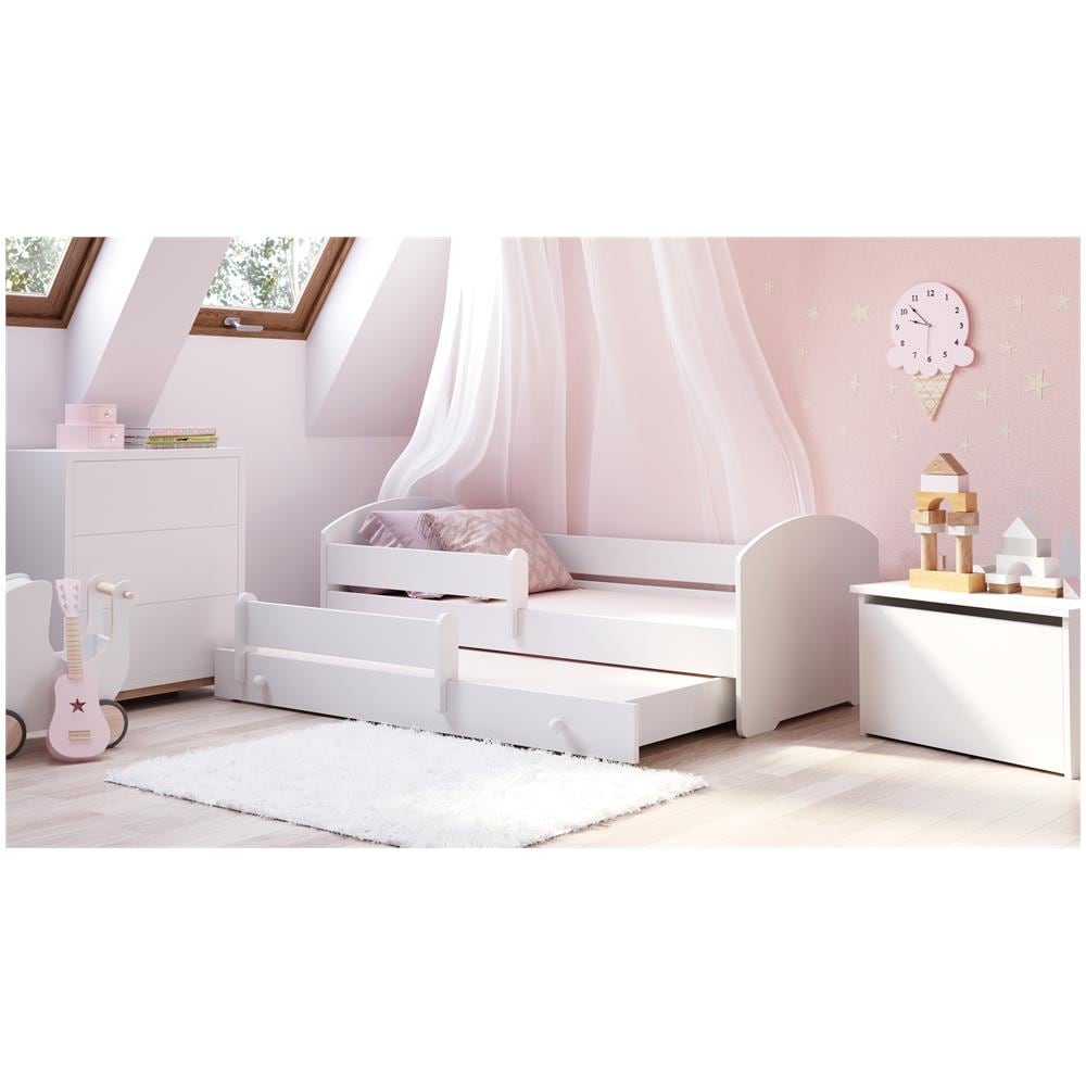 Luk Ii 160x80 Letto Matrimoniale Per Bambini + Materassi E Ringhiera Di Sicurezza - Foto 2