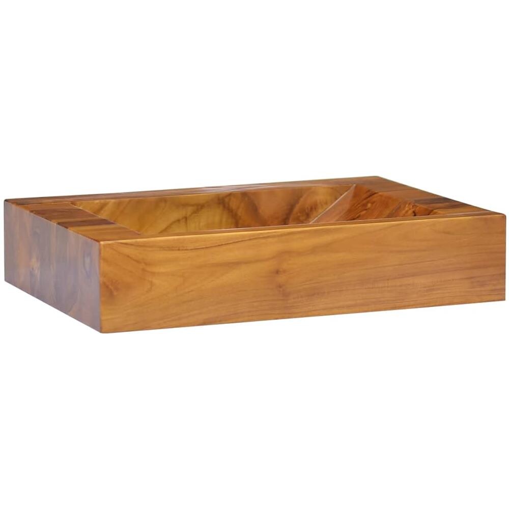 Lavabo in Legno Massello di Teak 50x35x10 cm - Foto 1