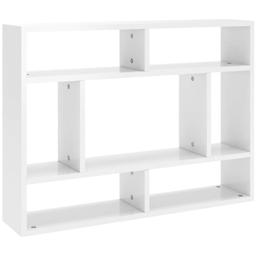Scaffale a Parete Bianco Lucido 75x16x55 cm Legno Multistrato - Foto 2