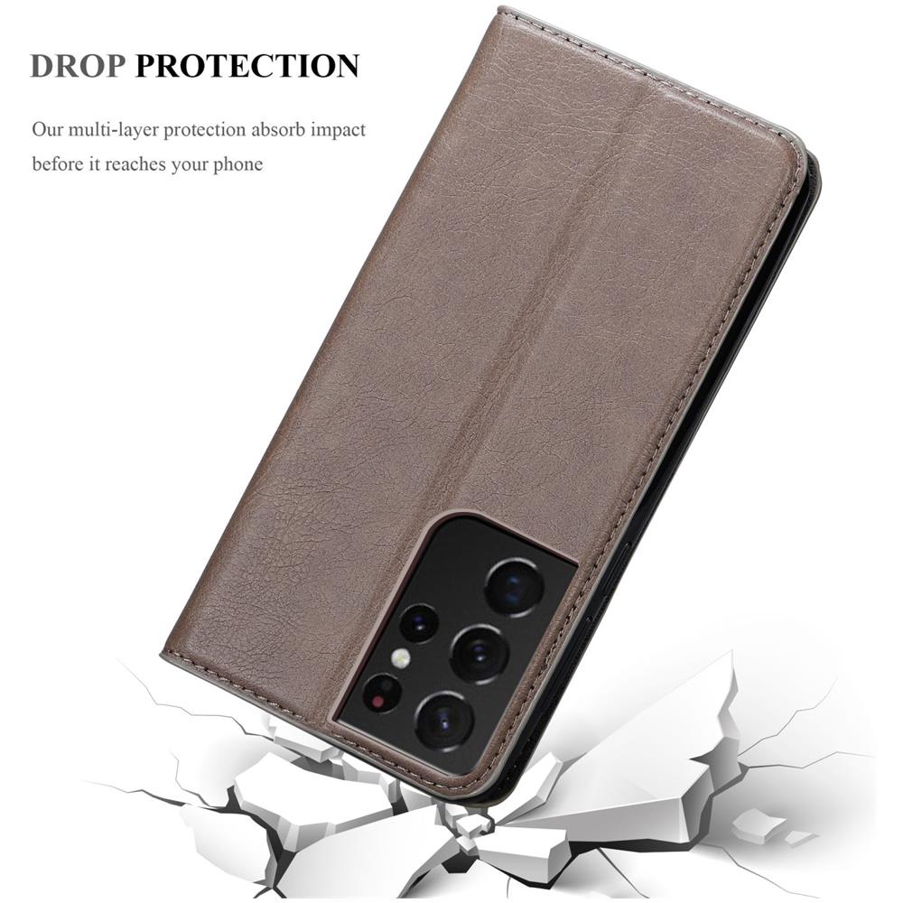 Cadorabo Custodia Compatibile Con Samsung Galaxy S22 Ultra In Bruno Caffè - Coperchio Protettiva Con Chiusura Magnetica, Funzione Stand E Tasca Per Le Carte - Foto 8