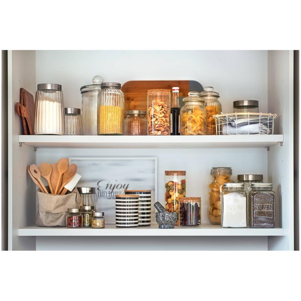 Contenitore Stripes Ceramica Con Coperchio In Bambù, 580 Ml, - Foto 3