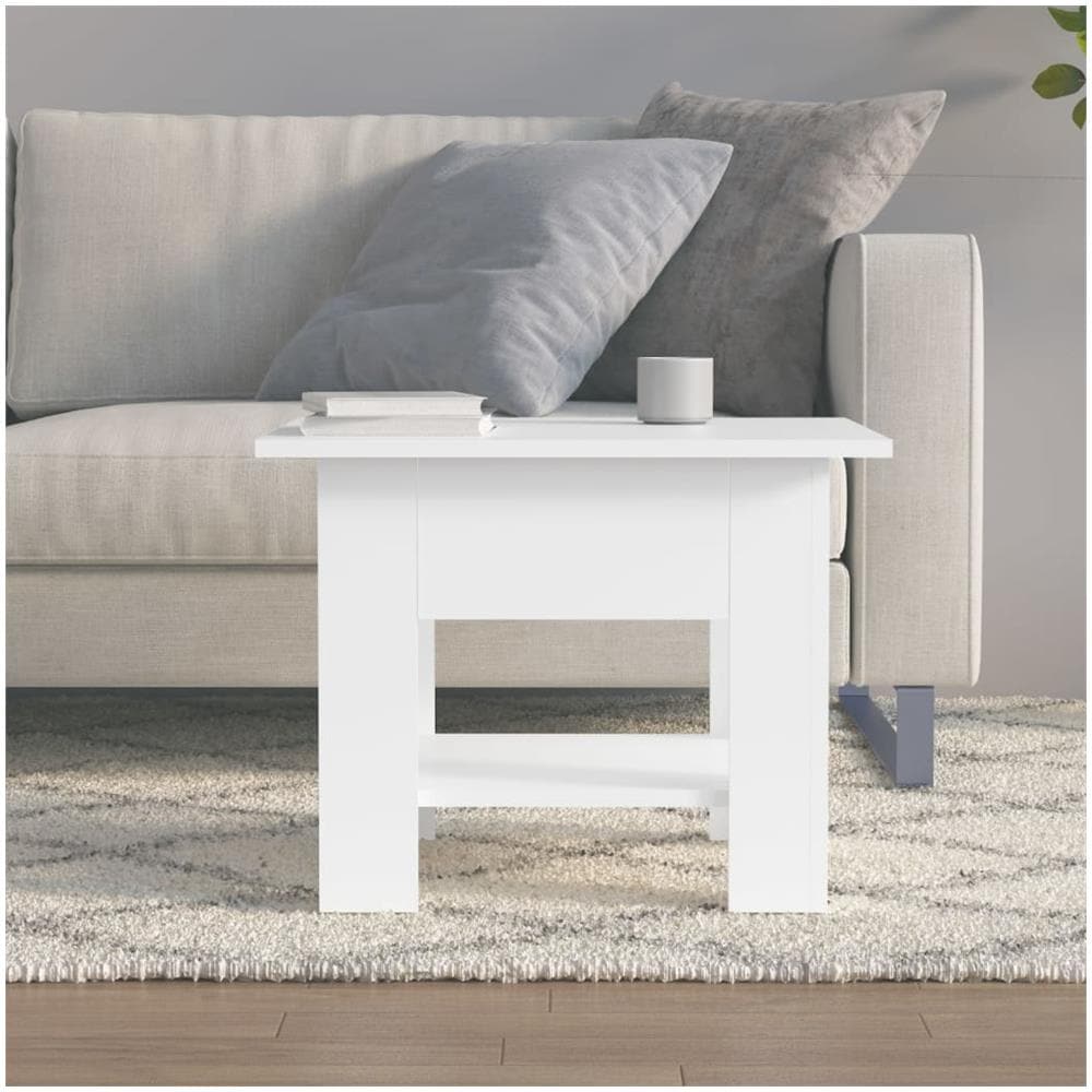 Tavolino da Salotto Bianco 55x55x42 cm in Truciolato - Foto 3