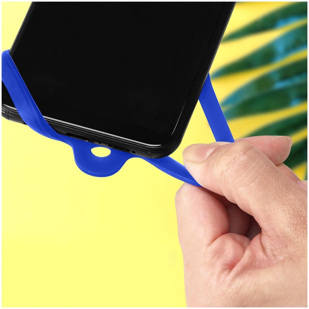 Cordoncino Smartphone + Silicone Universale Espandibile Regolabile 90cm Azzurro - Foto 2