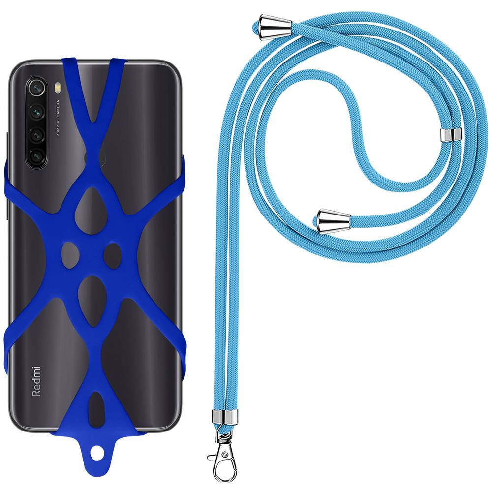 Cordoncino Smartphone + Silicone Universale Espandibile Regolabile 90cm Azzurro - Foto 7