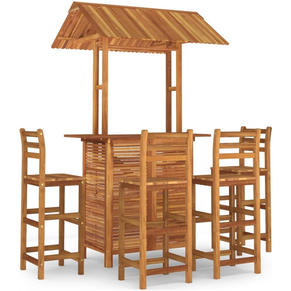 Set da Bar per Giardino 5 pz in Legno Massello di Acacia - Foto 1