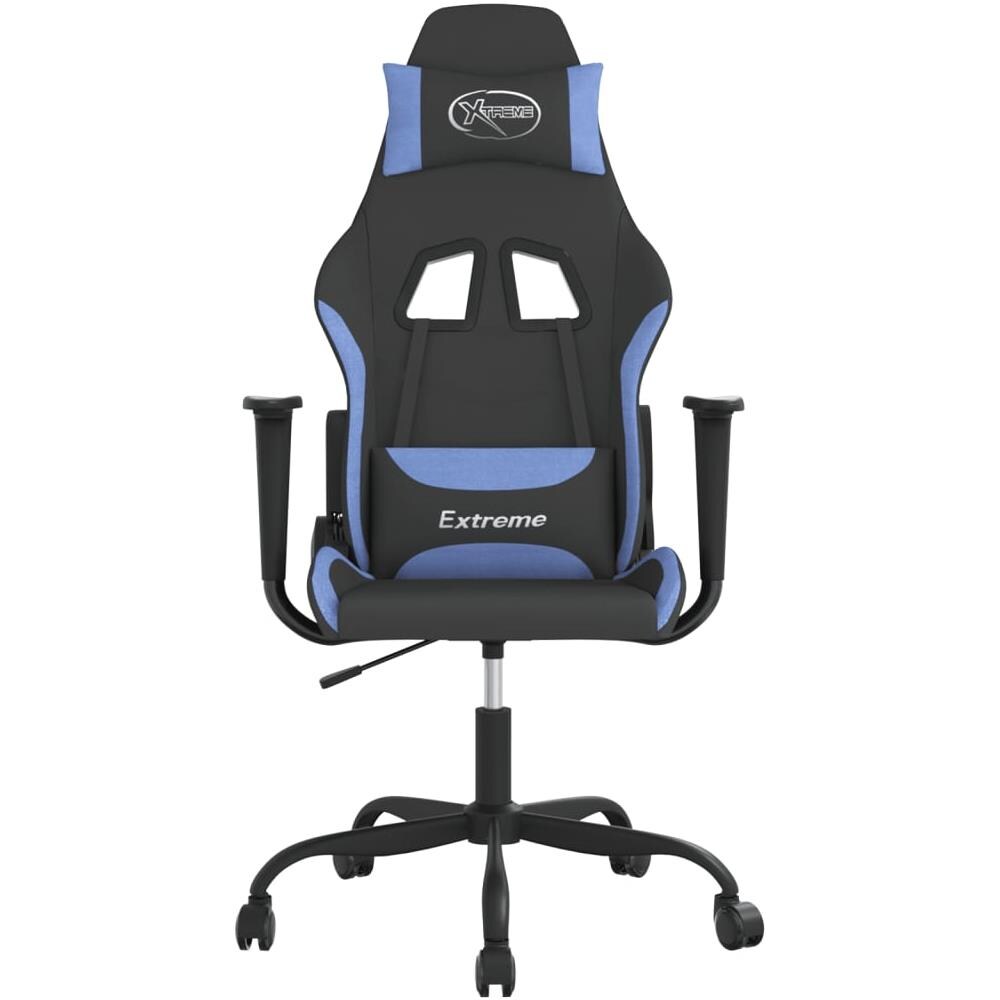 Sedia Da Gaming Nero E Blu In Tessuto - Foto 3