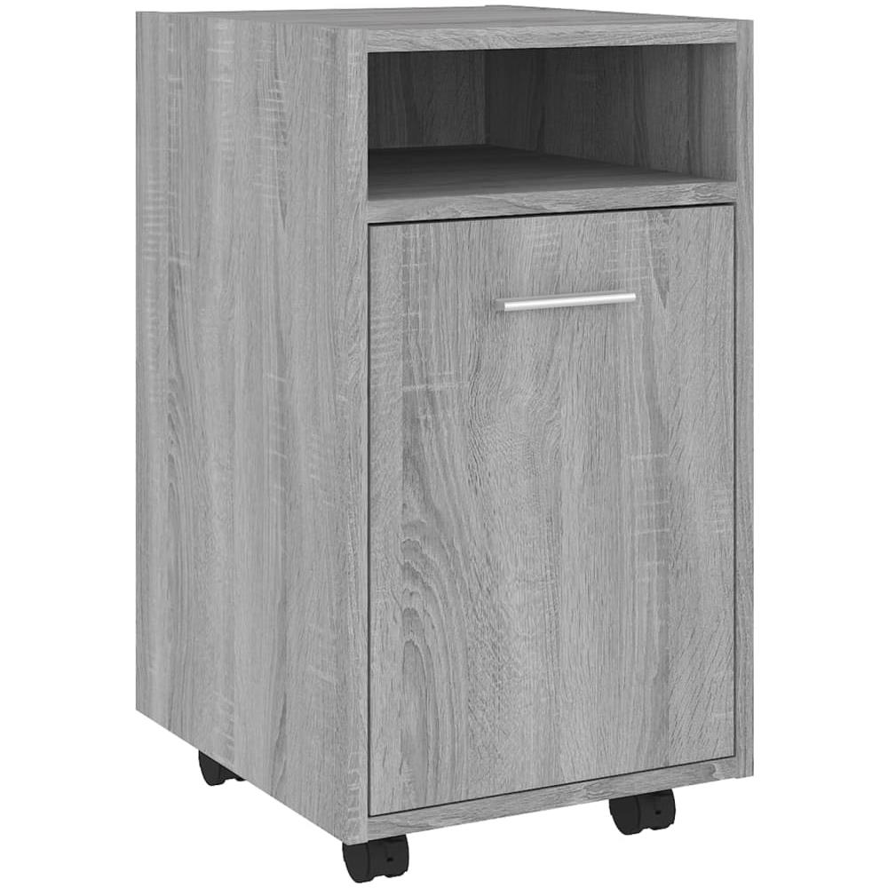 Mobiletto Con Ruote Grigio Sonoma 33x38x60 Cm Legno Multistrato - Foto 2