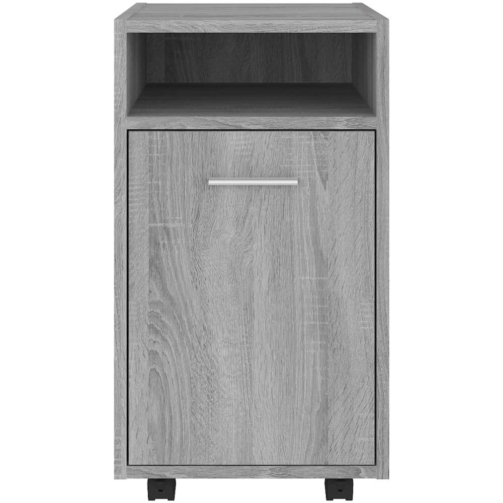 Mobiletto Con Ruote Grigio Sonoma 33x38x60 Cm Legno Multistrato - Foto 3