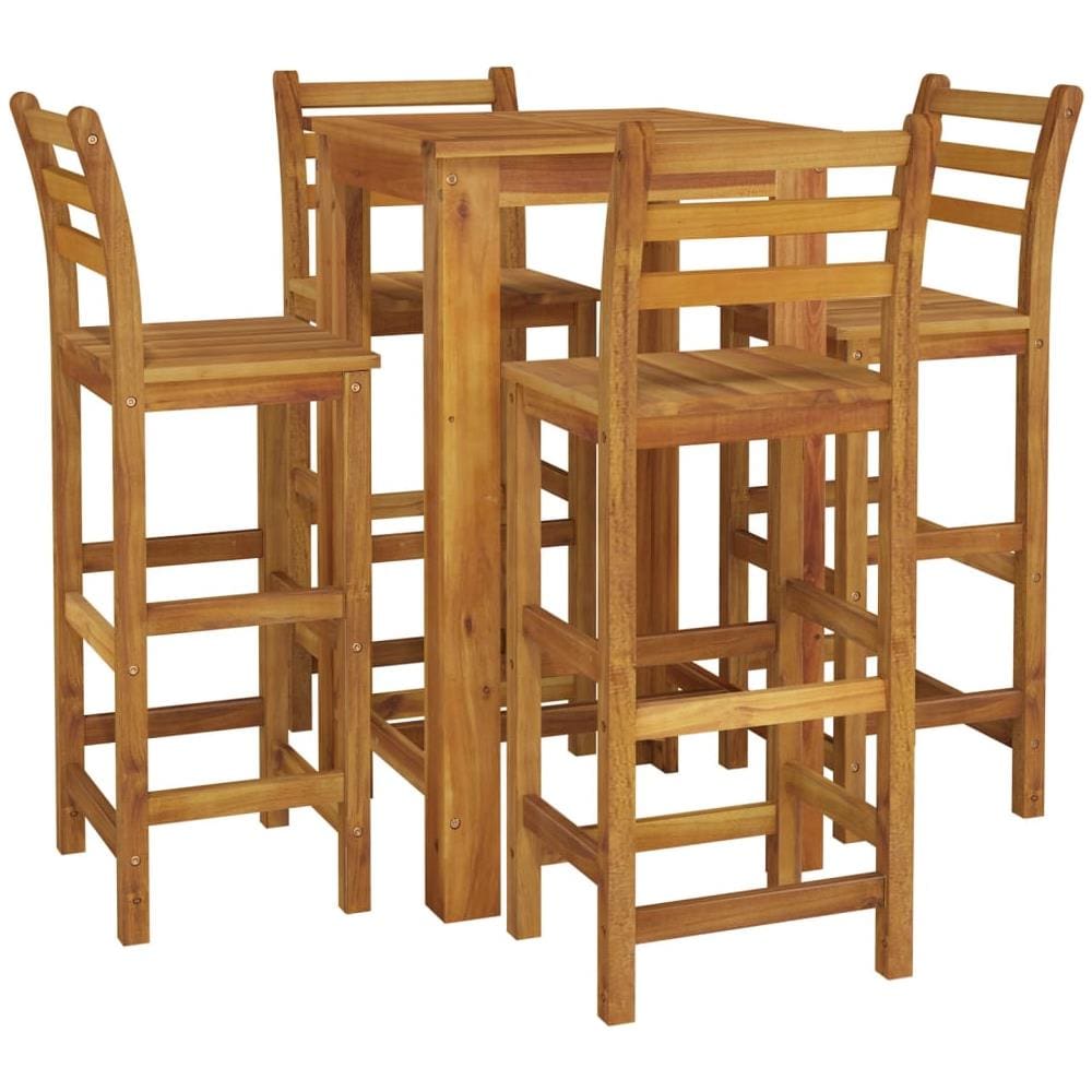Set da Bar da Giardino 5 pz in Legno Massello di Acacia - Foto 3