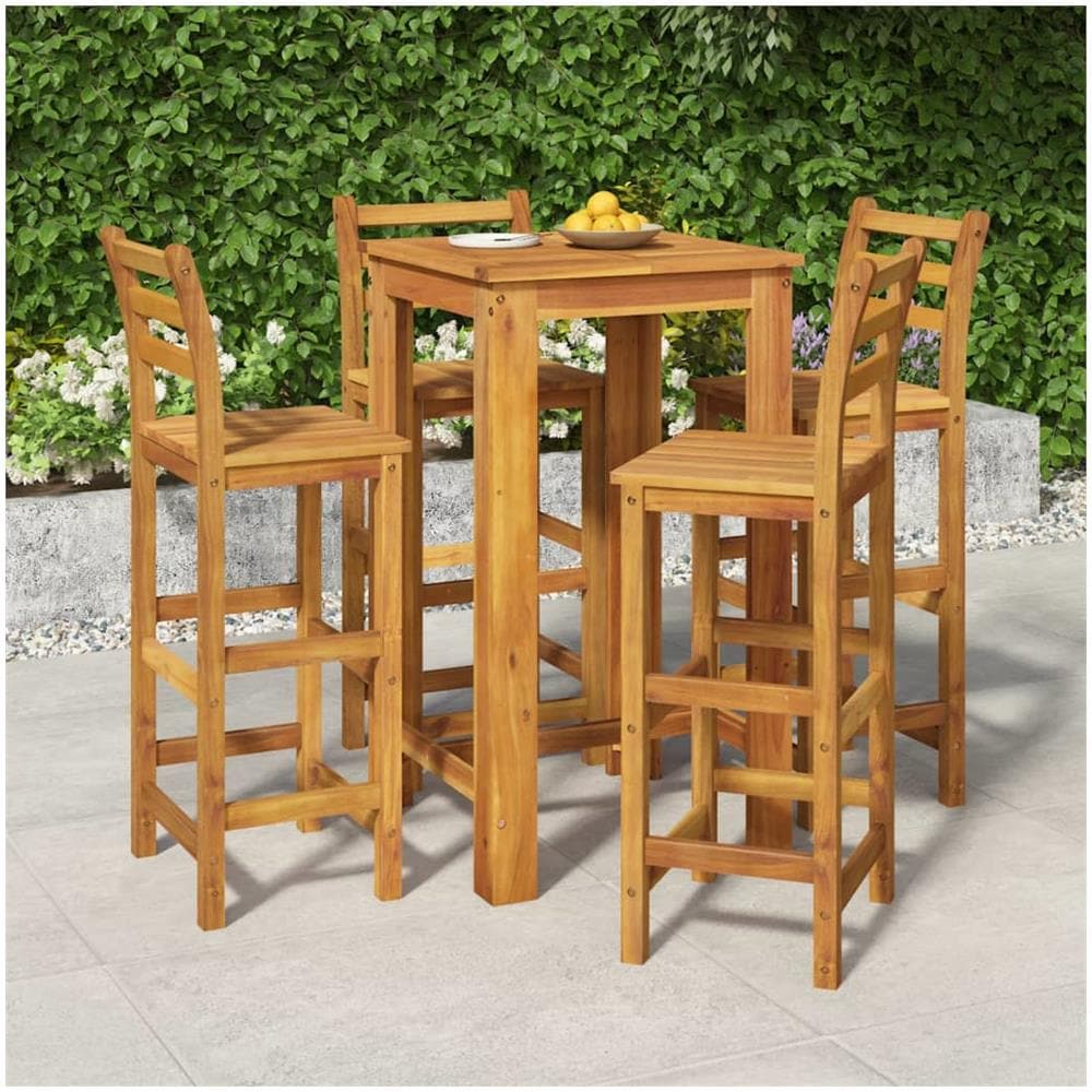 Set da Bar da Giardino 5 pz in Legno Massello di Acacia - Foto 1