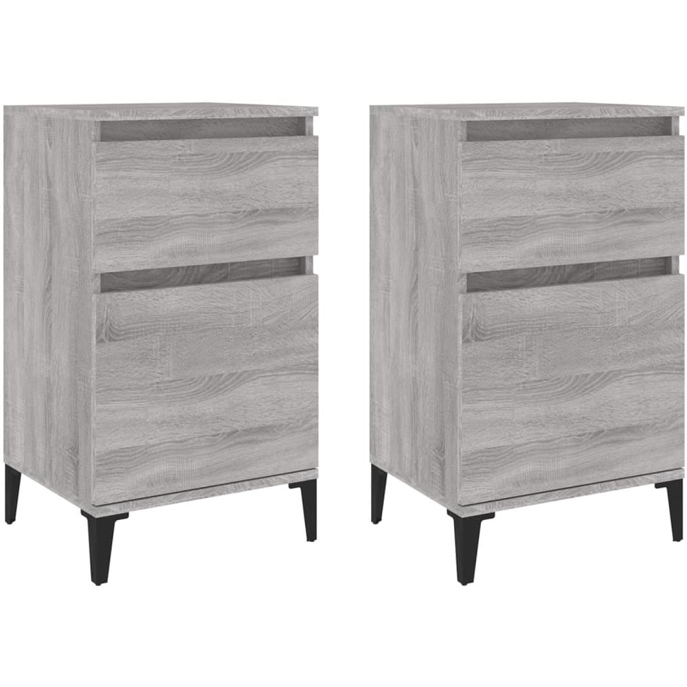 Comodini 2 Pz Grigio Sonoma 40x35x70 Cm - Foto 2
