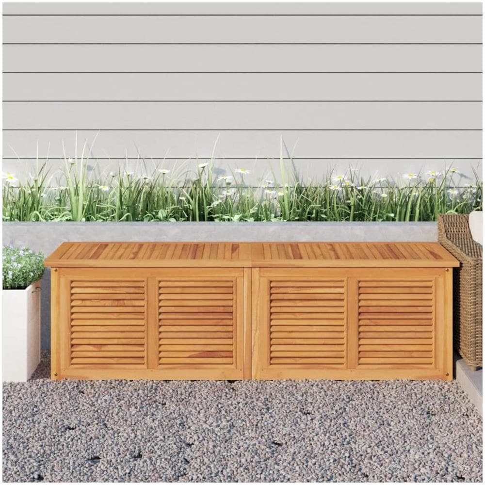 Contenitore Giardino con Borsa 175x50x55 cm Legno Massello Teak - Foto 1