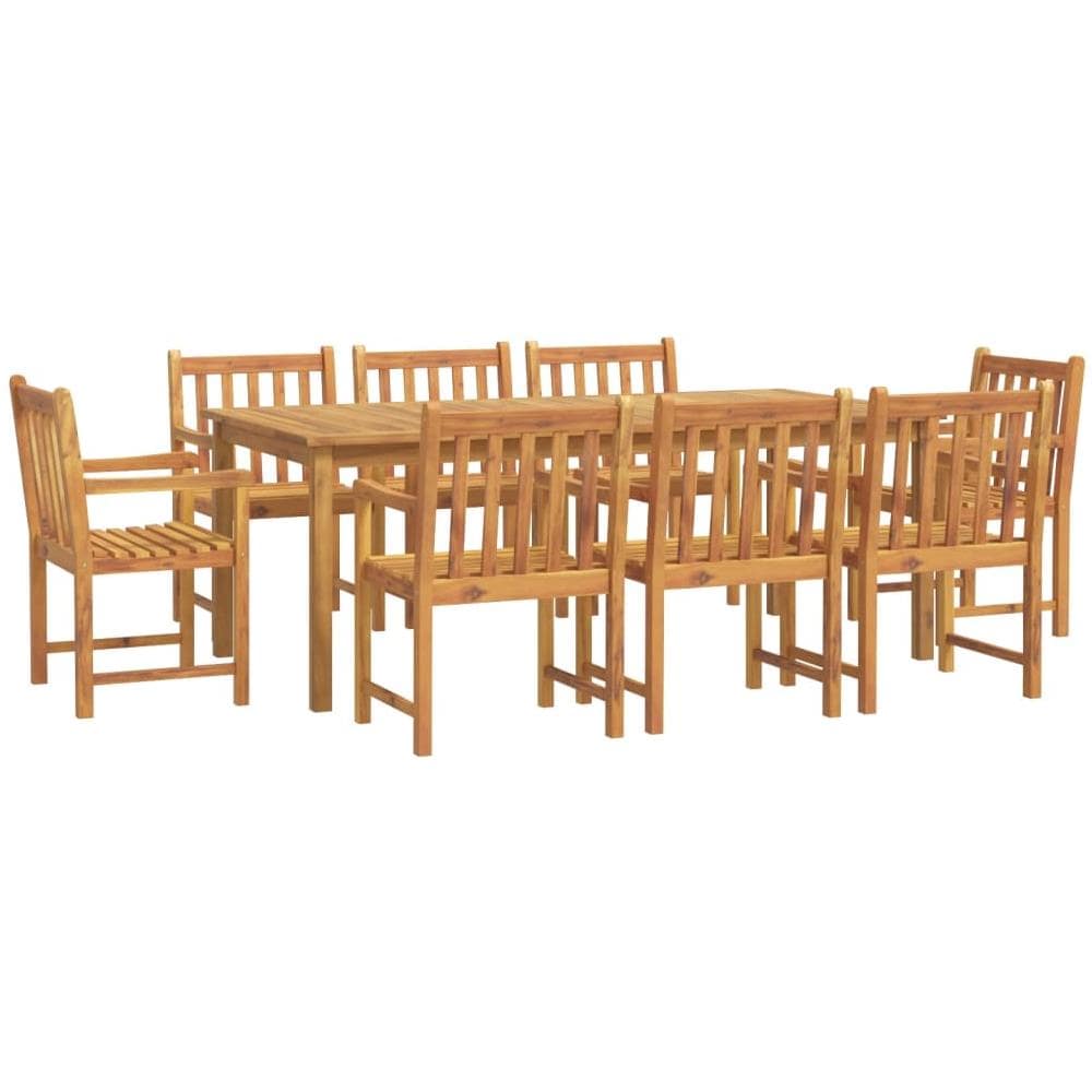 Set Da Pranzo Da Giardino 9 Pz Legno Massello Di Acacia - Foto 2