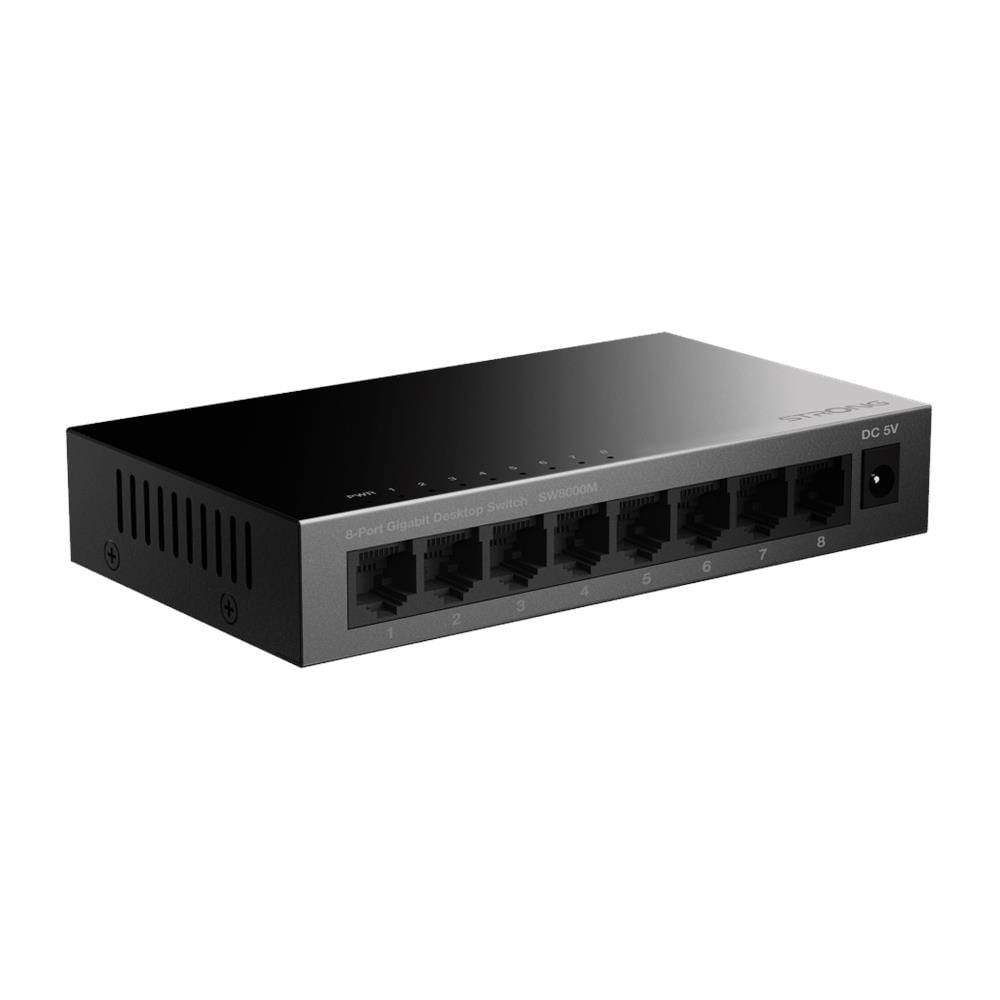 Switch SW8000M con 8 Porte Ethernet RJ45 Gigabit 10/100/1000 Mbps Colore Nero - Foto 1