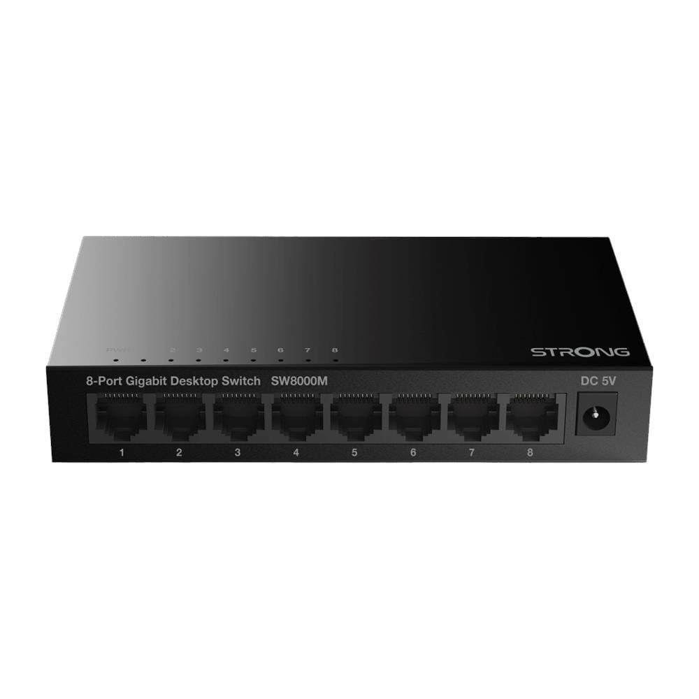 Switch SW8000M con 8 Porte Ethernet RJ45 Gigabit 10/100/1000 Mbps Colore Nero - Foto 2