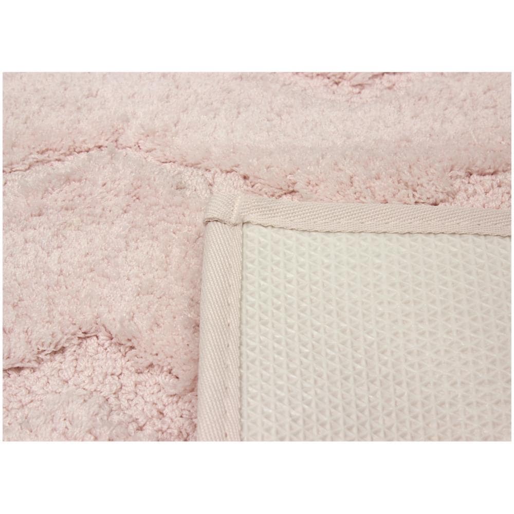 Tappeto Casa Bagno Morbido In Tinta Unita Zig Zag Modello Zigzagaria Vari Colori 60x120 Rosa - Foto 5