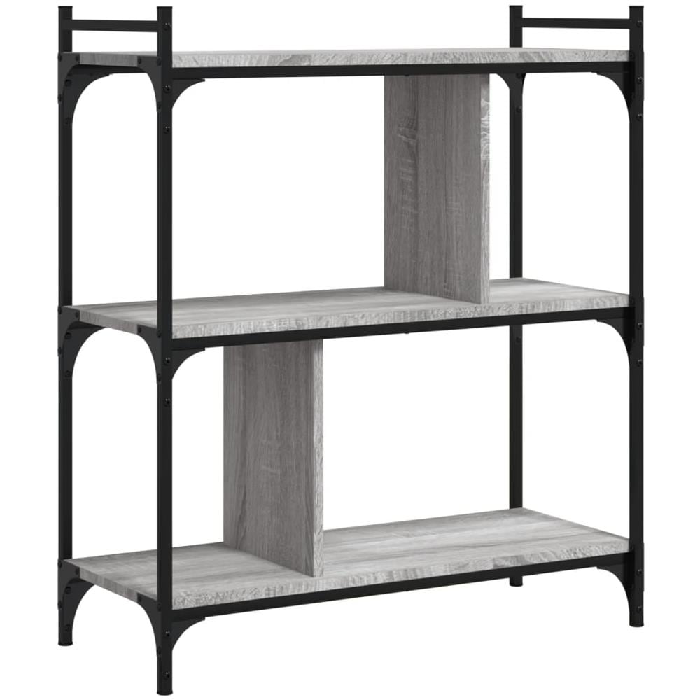 Libreria Grigio Sonoma 3 Ripiani 76x32x88 Cm Legno Multistrato - Foto 2
