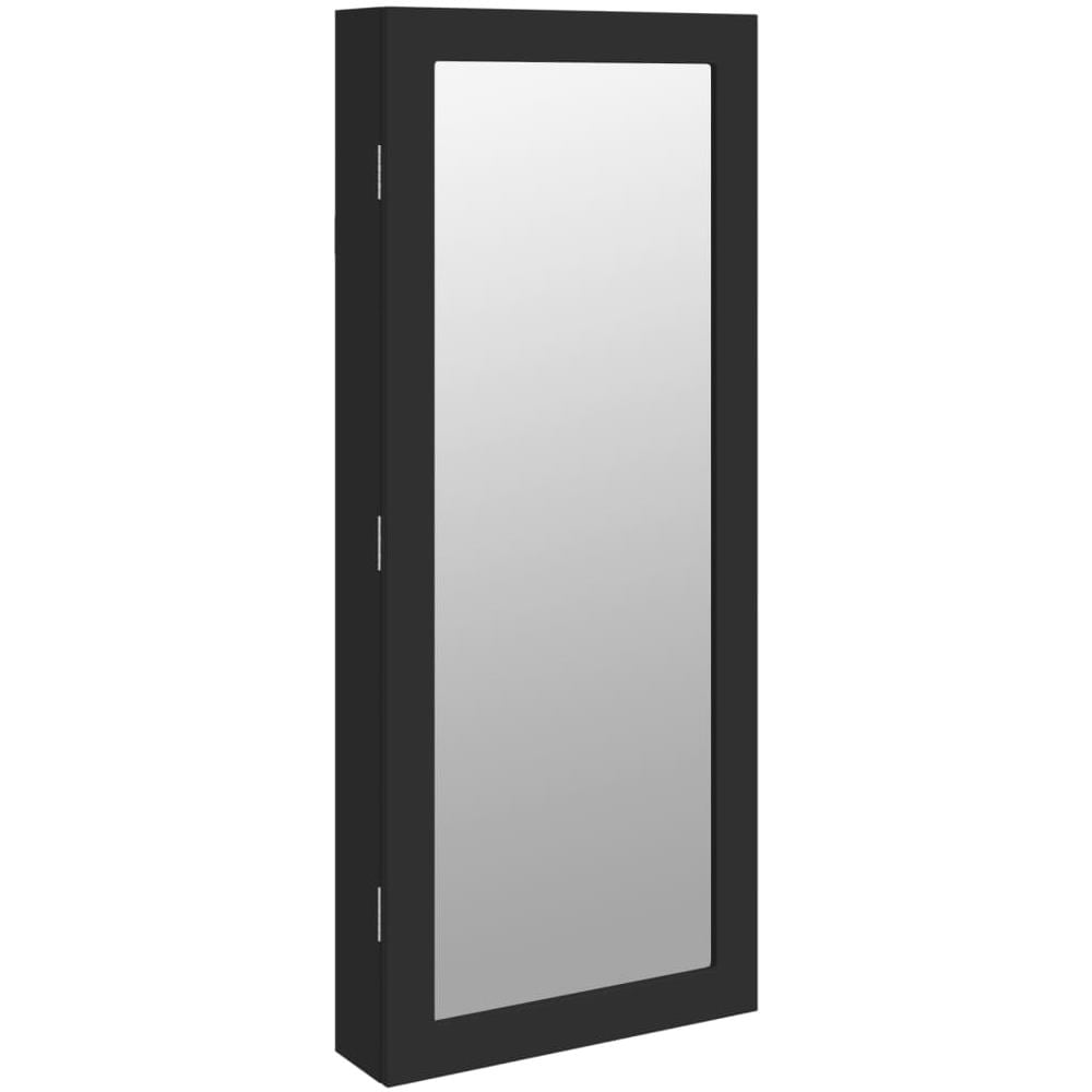 Armadio Portagioie A Specchio Con Luci Led A Parete Nero - Foto 2