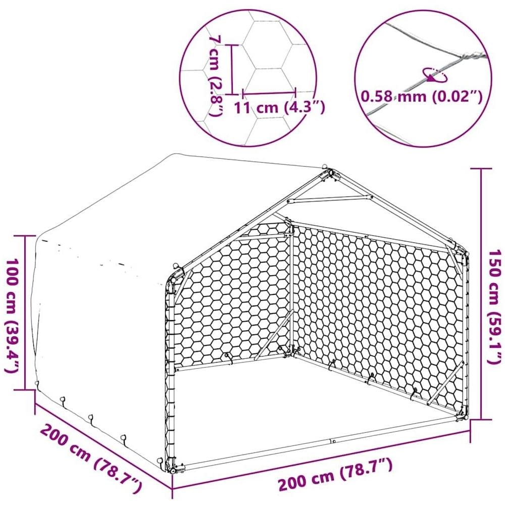 Cuccia per Cani da Esterno con Copertura Acciaio Zincato - Foto 7