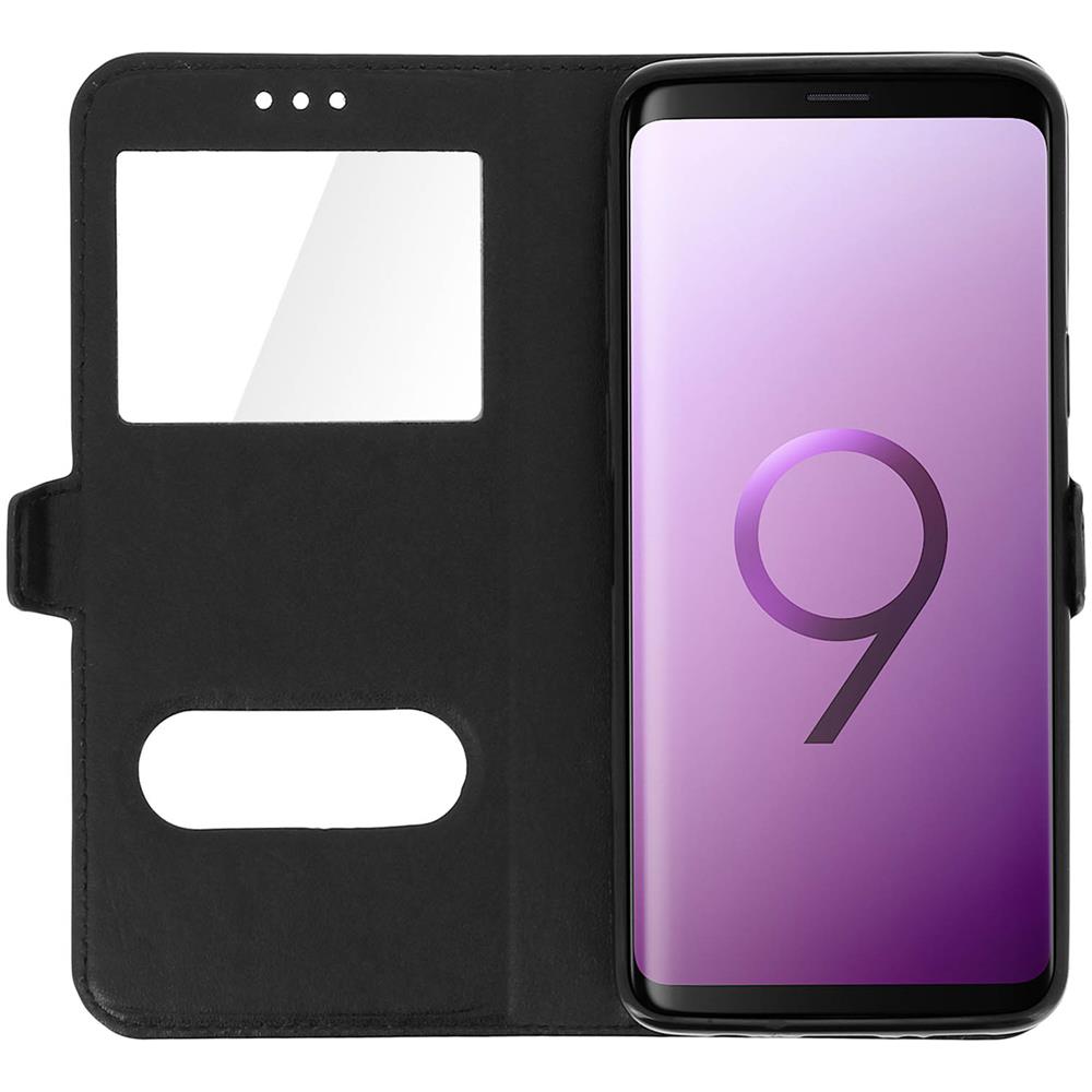 Custodia Samsung Galaxy S9 Doppia Finestra Cover Silicone Gel - Nero - Foto 2