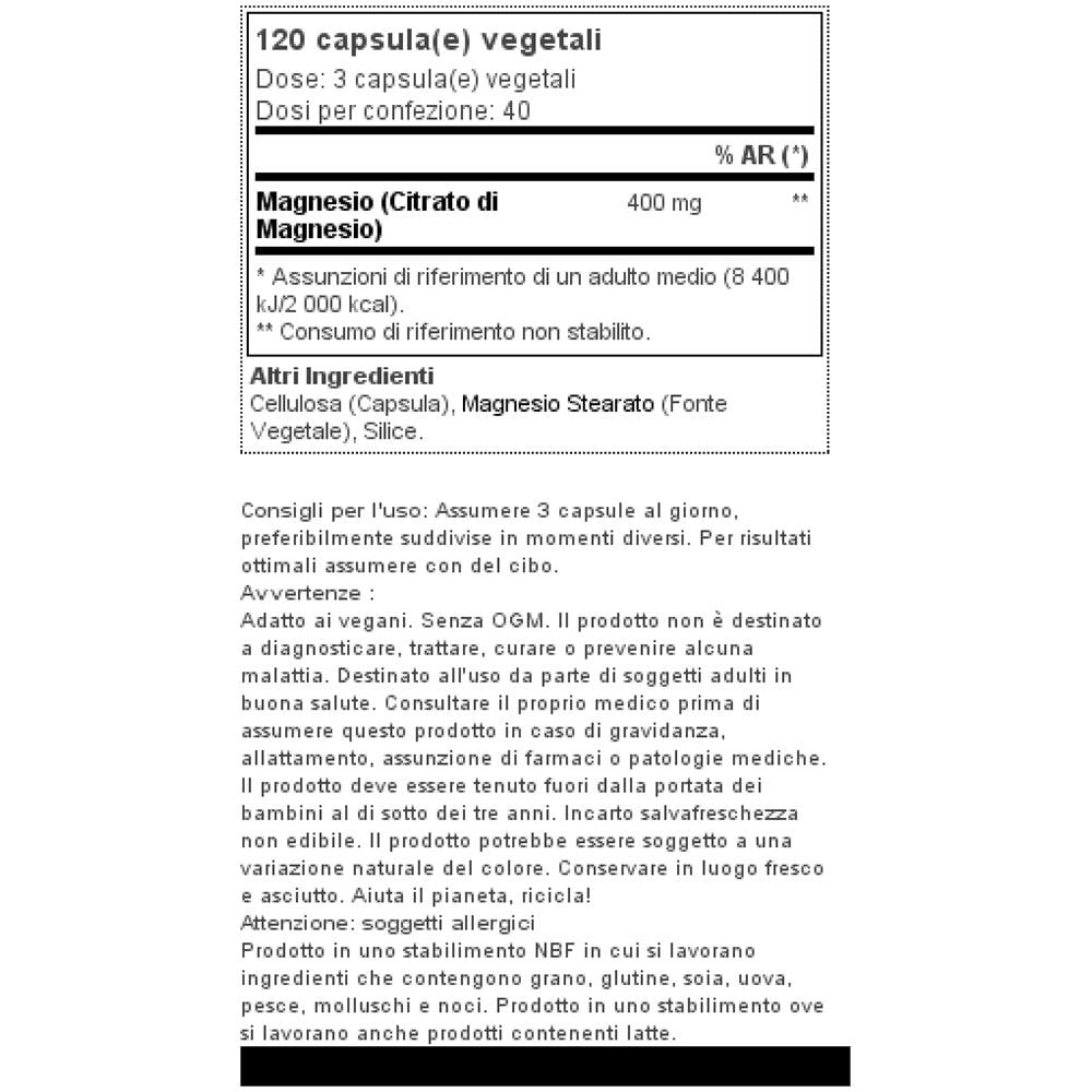 Magnesium Citrate 400 Mg 120 Vcaps - - Foto 2