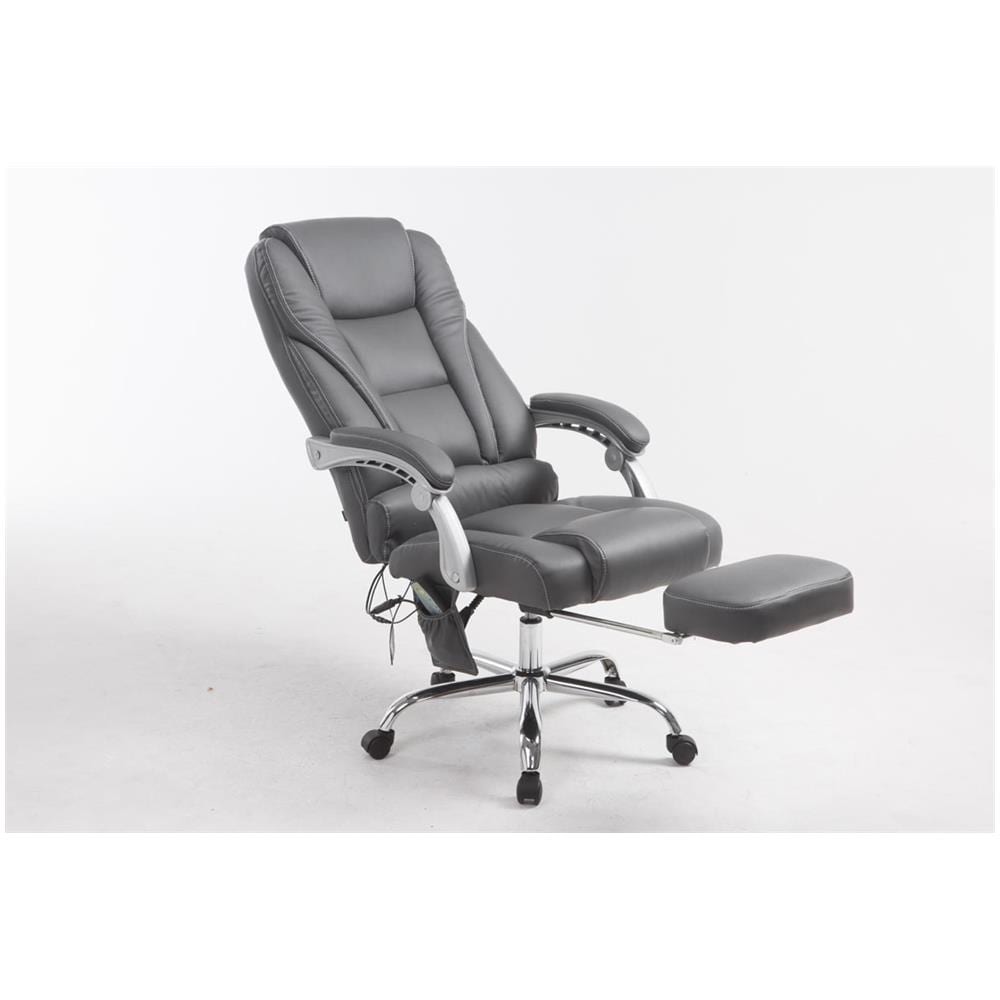 Sedia Ufficio Massaggiante Pacific V2 - Poltrona Relax 5 Programmi di Massaggio - Sedia Ergonomica in Similpelle con Poggiapiedi Estraibile e Altezza Regolabile e Girevole, Max 150 kg Grigio - Foto 3