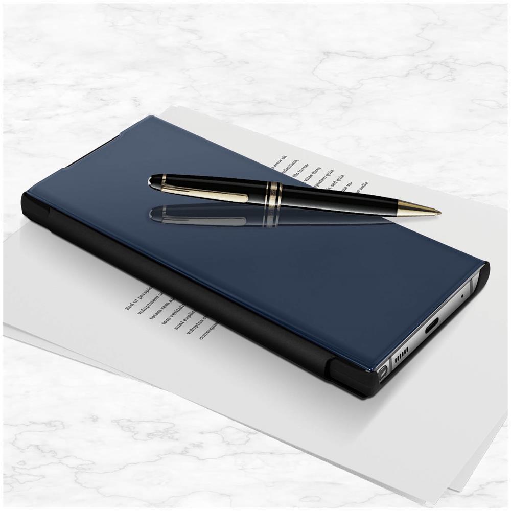 Custodia Samsung Galaxy Note 20 Ultra Patta Traslucida Specchio Supporto Nero - Foto 2