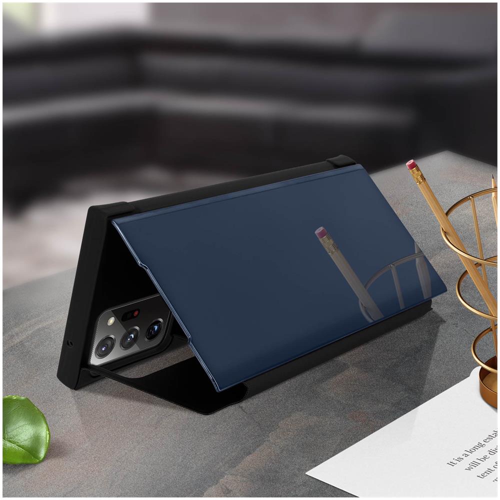Custodia Samsung Galaxy Note 20 Ultra Patta Traslucida Specchio Supporto Nero - Foto 5