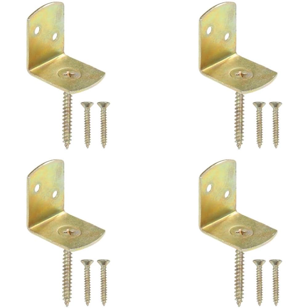 Staffe per Pannello di Recinzione 4 pz a L in Metallo Zincato - Foto 1