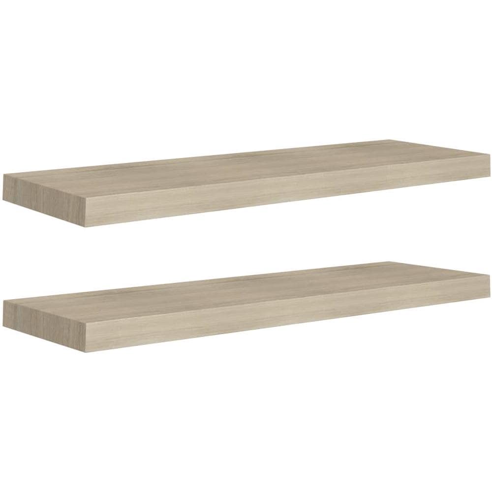 Scaffali a Parete 2 pz Rovere 80x23,5x3,8 cm in MDF - Foto 1