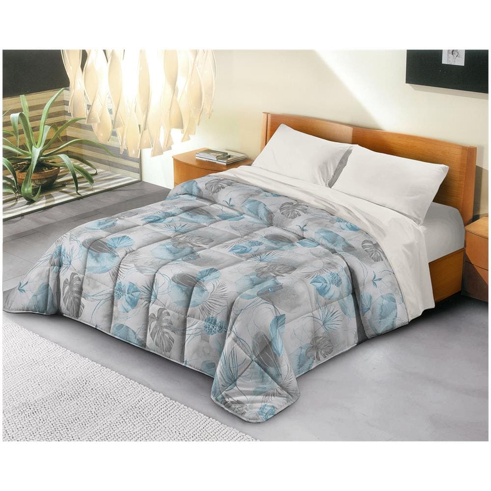 Trapunta Invernale In Ecopiuma Da 380 Gr / mq Calda, Anallergica E Traspirante - Gloria Azzurro - Singolo - Foto 1